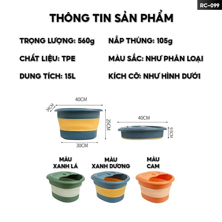 Chậu Ngâm Chân Xếp Gọn Bồn Ngâm Thư Giãn Lòng Bàn Chân Có Nắp Nhiều Màu Giá Rẻ RC-099