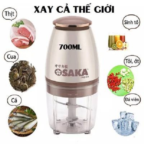 Máy Xay Đa Năng OSAKA Nắp Đồng, Xay Đá, Xay Sinh Tố, Xay Thịt, Xay Mọi Loại Thực Phẩm, Nhỏ Gọn, Tiện Dụng