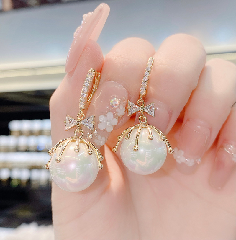 BÔNG TAI ĐÍNH NƠ ĐÁ ZIRCON CAO CẤP ELIACCESSORIES