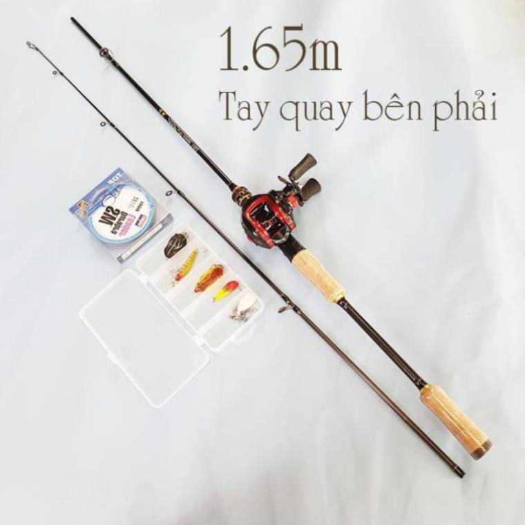 Bộ cần câu lure máy ngang cao cấp, cần câu MSX - BCM12-ngang ( tặng dây câu lure và hộp mồi