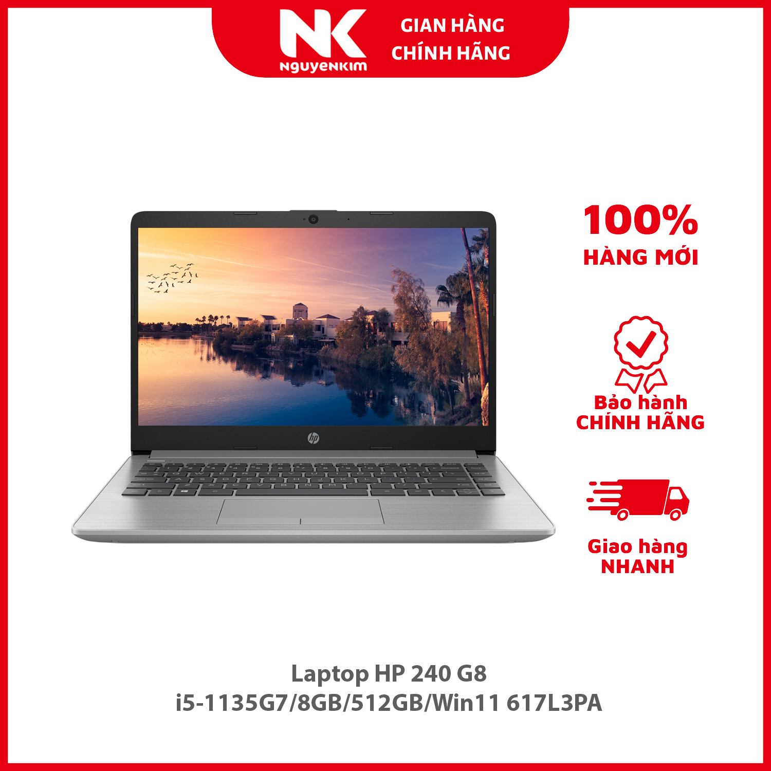 Laptop HP 240 G8 i5-1135G7/8GB/512GB/Win11 617L3PA - Hàng chính hãng