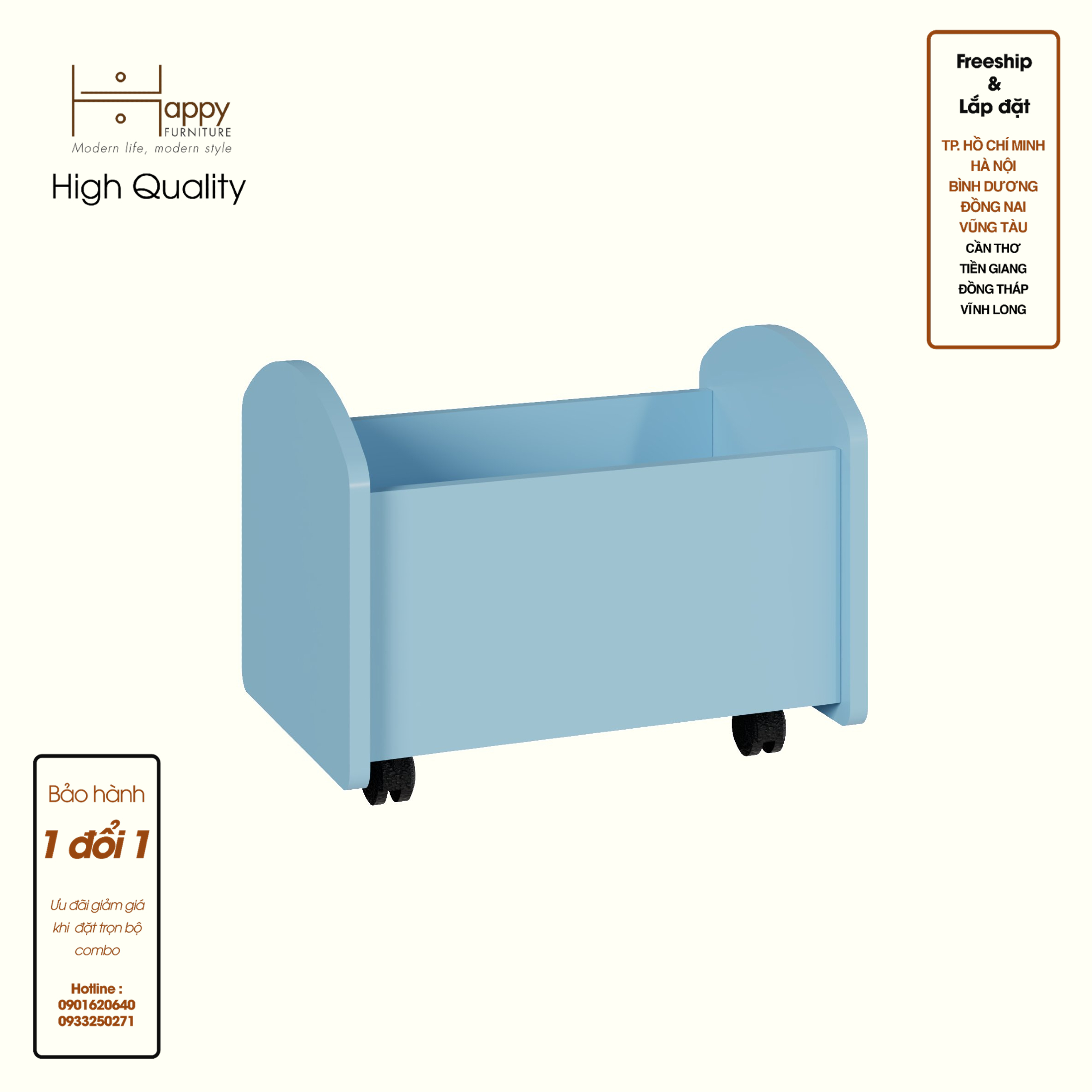 KID, Thùng lưu trữ cho trẻ em có bánh xe, 46cm x 36cm x 36cm , TLT_001