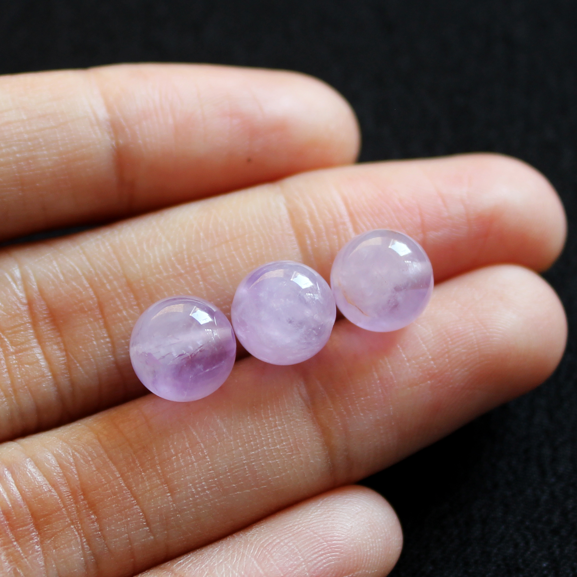 Combo 3 Hạt Đá Thạch Anh Tím Lavender 8MM (Lavender Amethyst) Tự Nhiên, Phối Vòng Tay, Chuỗi Hạt, Trang Sức, Hợp Mệnh Thổ, Hỏa