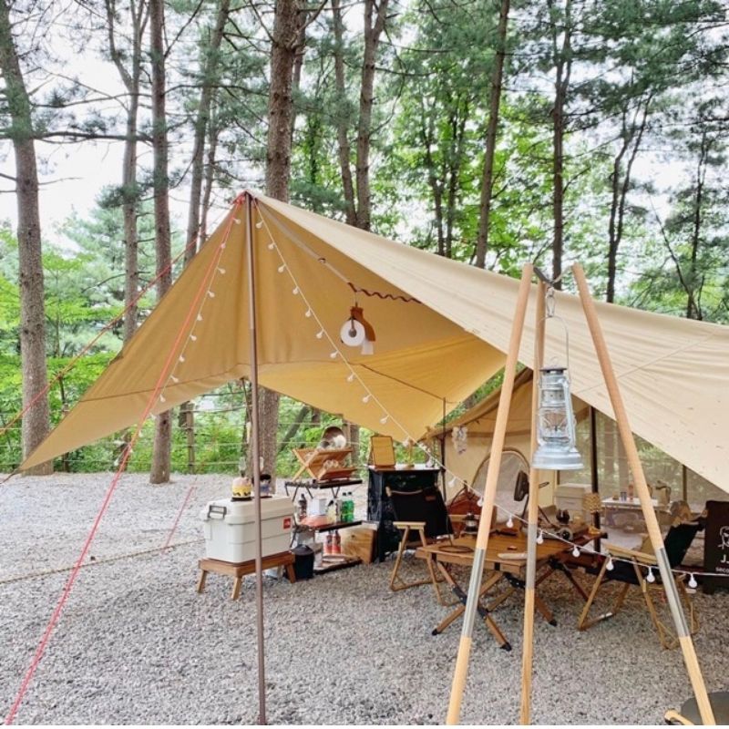 Bạt cắm trại campout tăng bạt mái che du lịch dã ngoại đồ cắm trại chống thấm nóng vải nhẹ A139