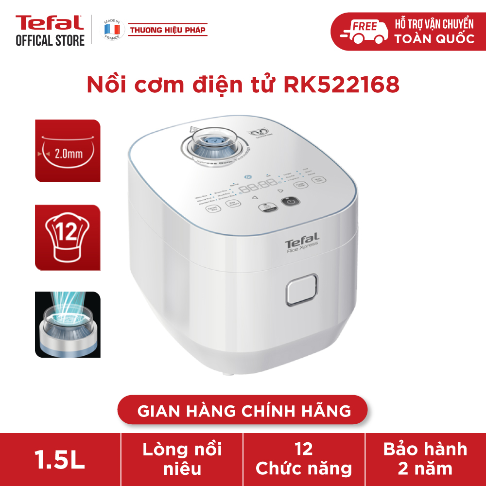 Nồi cơm điện tử Tefal - 1.5L - Thương hiệu Pháp - RK522168- Hàng chính hãng