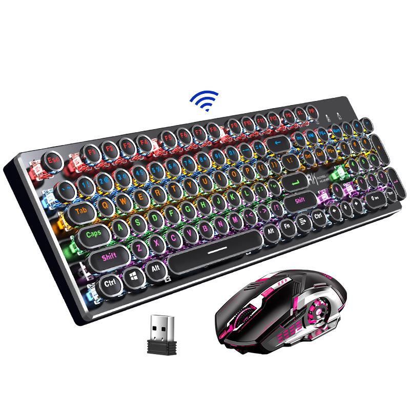 Đảm bảo chất lượng Bàn phím cơ có thể sạc lại không dây 528 không hỗ trợ chơi game có thể hoán đổi nóng ba chế độ với trục xanh lục và trục đỏ