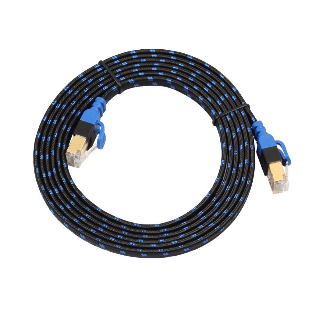 2 Pieces Cat7 Ethernet Cable Lan Network RJ45 Patch Cable Cord Braid NAS