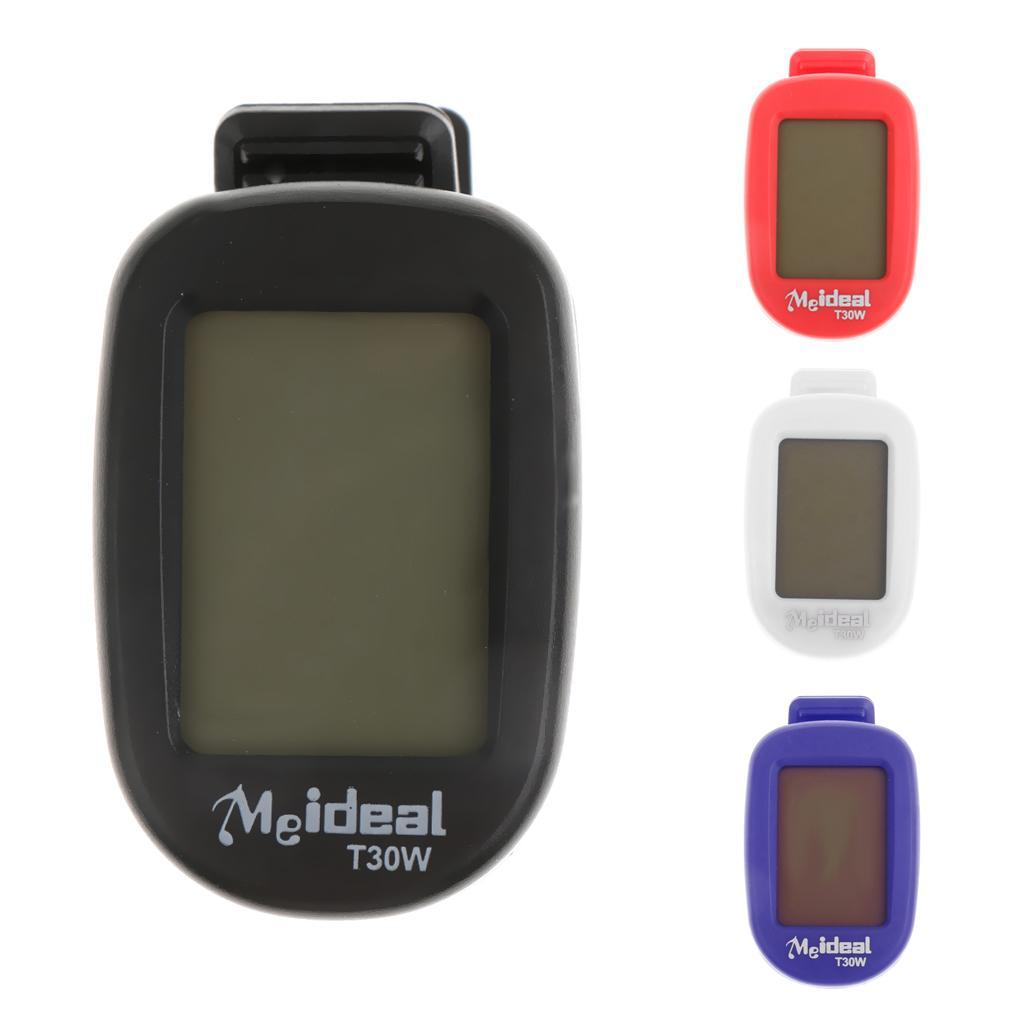 Clip on LCD Digital Chromatic Electric Guitar Tuner Bass Ukulele Banjo Black