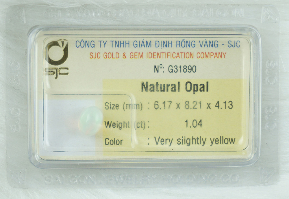 Đá quý opal tự nhiên mài giác trơn oval kiểm định tự nhiên