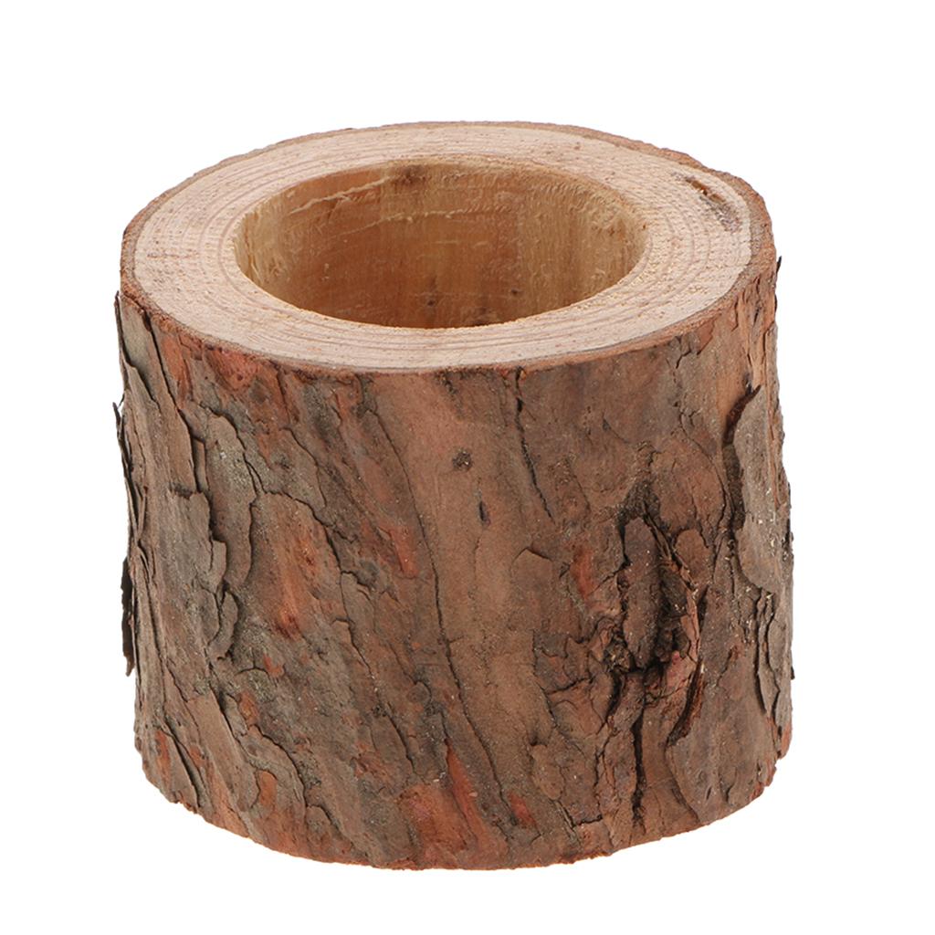 Natural Wooden Votive Candlestick Tealight Candle Holder Stand S
