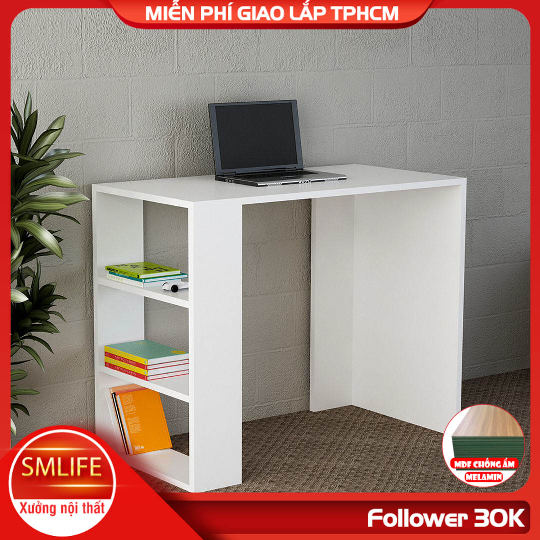 Bàn làm việc, bàn học gỗ hiện đại SMLIFE Dunga | Gỗ MDF dày 17mm chống ẩm | D90xR40xC75cm