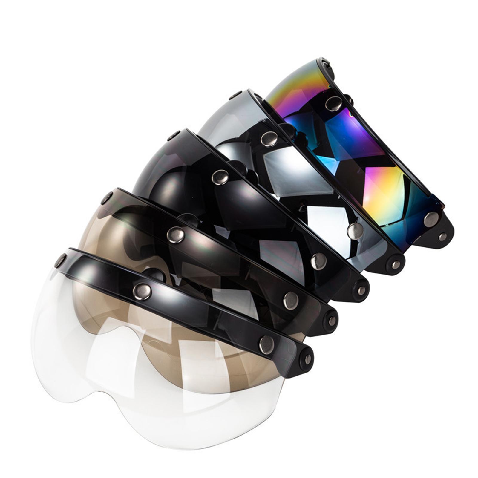 Down Visor Lens Replace for 3 Button Motorcycle Helmets Open Face Clear
