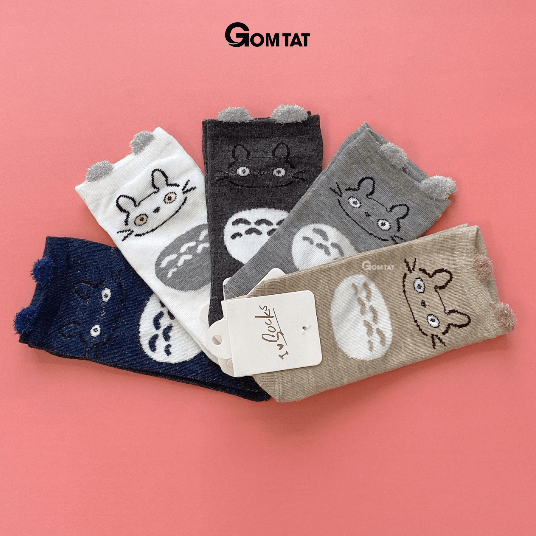 Tất Nữ Cổ Ngắn Tai Gấu, Vớ Nữ Cotton dễ thương nhiều màu phong cách Hàn Quốc - LISU-TAIGAU-01