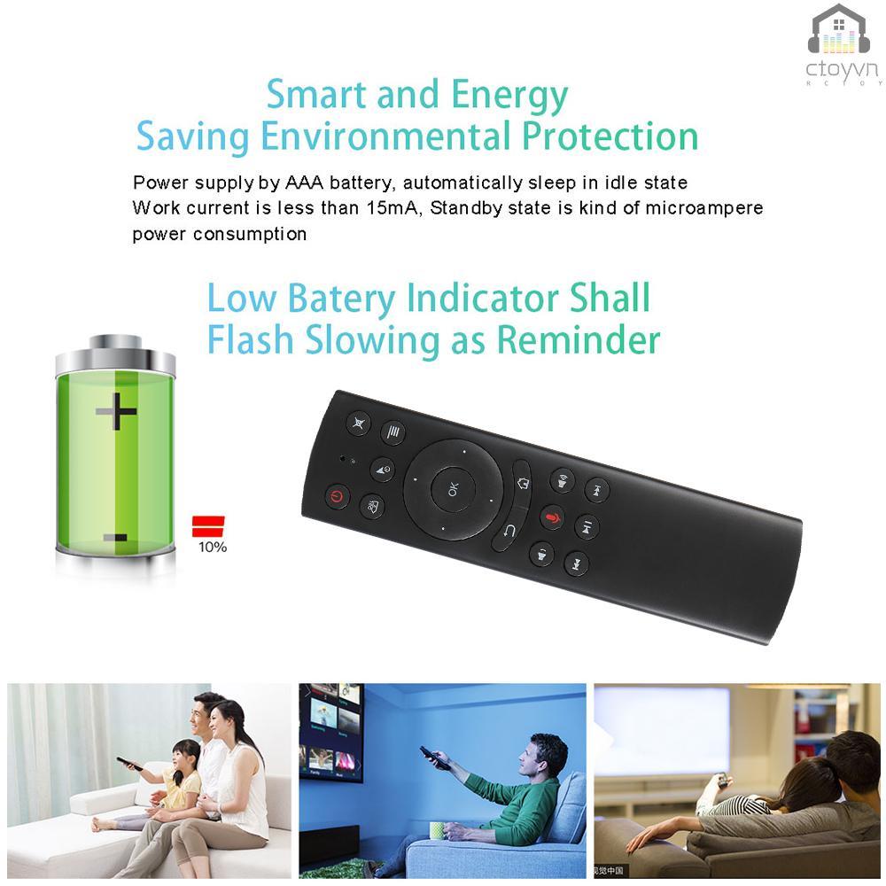 Chuột bay không dây G20 2.4GHz điều khiển bằng giọng nói màu đen cho máy tính STB Android TV Box HTPC