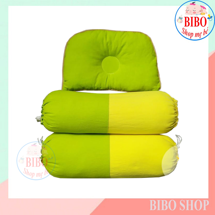 BỘ GỐI NỆM SƠ SINH CAO CẤP 100% COTTON CHO BÉ