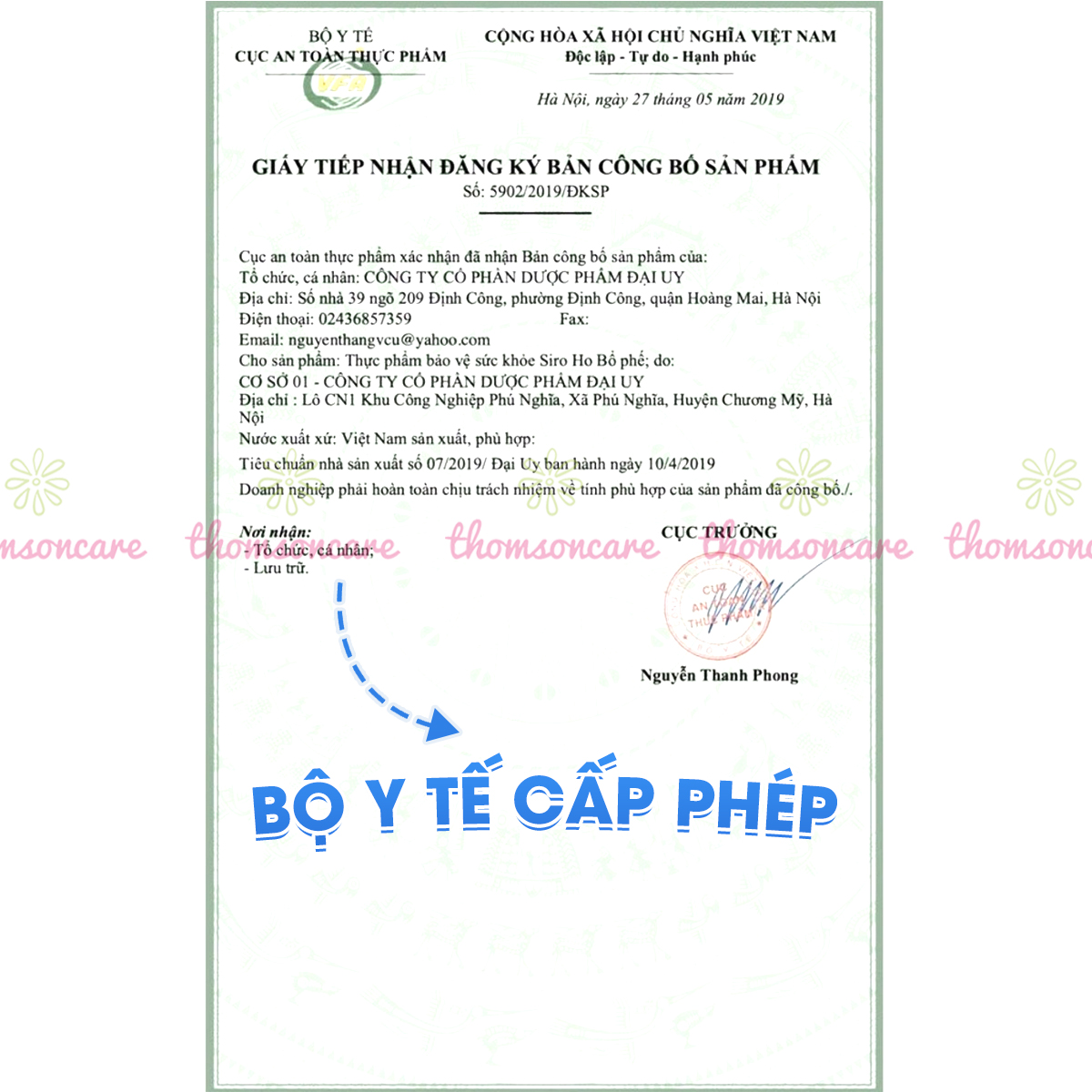 Siro ho bổ phế Đ.Y chai 125ml - Giảm ho, ngứa rát cổ họng, khàn tiếng, bổ phổi từ thảo dược