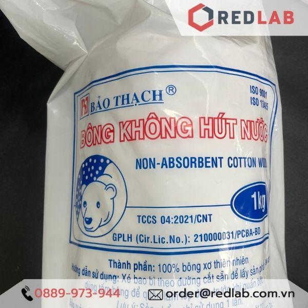 Bông mỡ - Bông gòn không thấm nước Bảo Thạch, gói 1 kg, dùng trong phòng thí nghiệm, dược phẩm, đóng gói