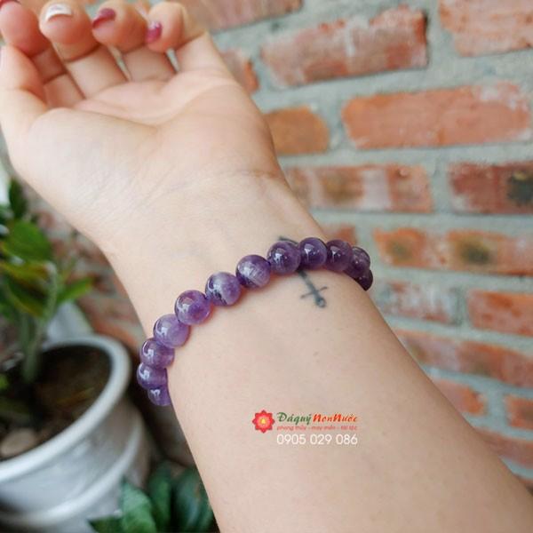 Vòng tay Nữ thạch anh tím tự nhiên kích thước hạt 10ly