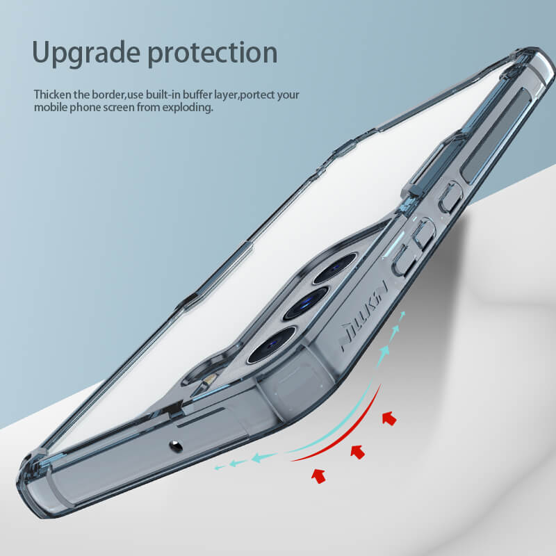 Ốp lưng silicon trong suốt cho Samsung Galaxy S22 Plus hiệu Nillkin Nature Pro mỏng 0.6mm - hàng nhập khẩu