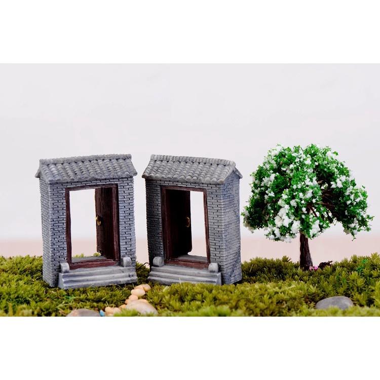 Tiểu cảnh mini ️ Cổng nhà cổ chất liệu nhựa không phai màu trang trí sân vườn, bể cá, sen đá, terrarium