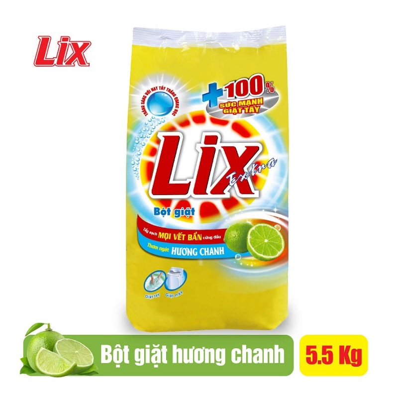 Bột giặt LIX extra hương chanh 5.5kg EC563