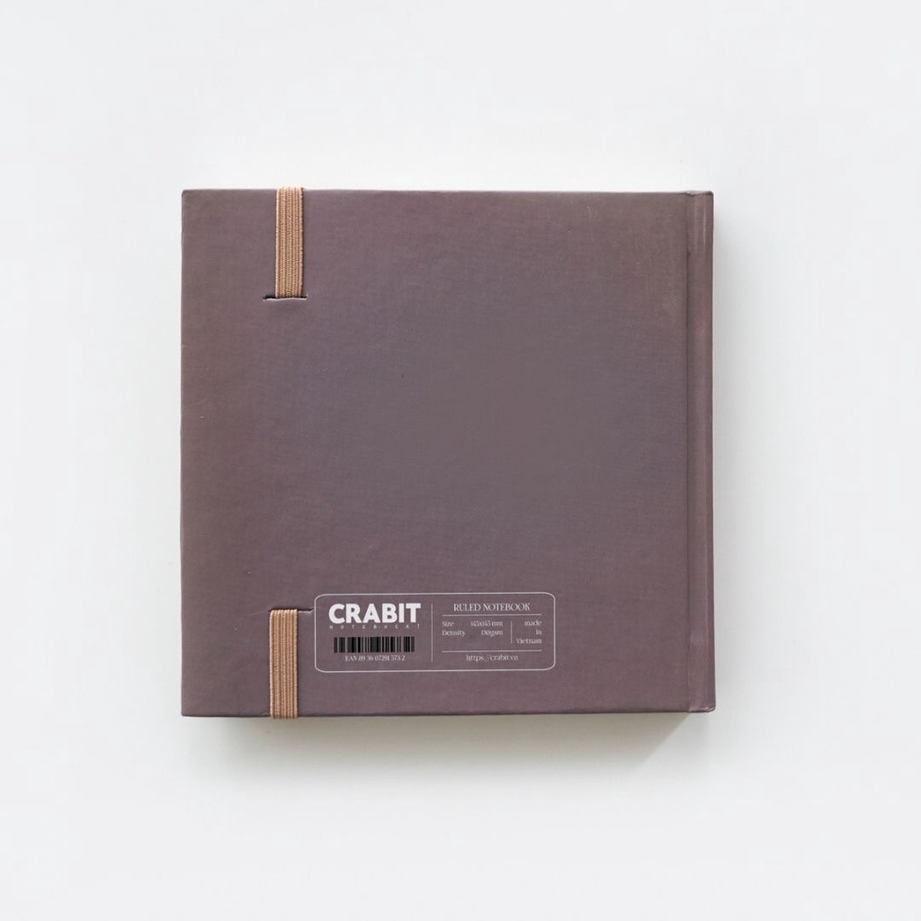 Sổ tay ghi chép nhỏ gọn - Sổ kẻ ngang - Sổ hình vuông - Sổ crabit - 144 trang 130gsm - Bìa cứng màu Nâu nhạt