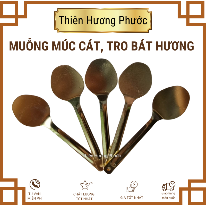 Muỗng múc tro, cát lư nhang, bát hương thờ cúng