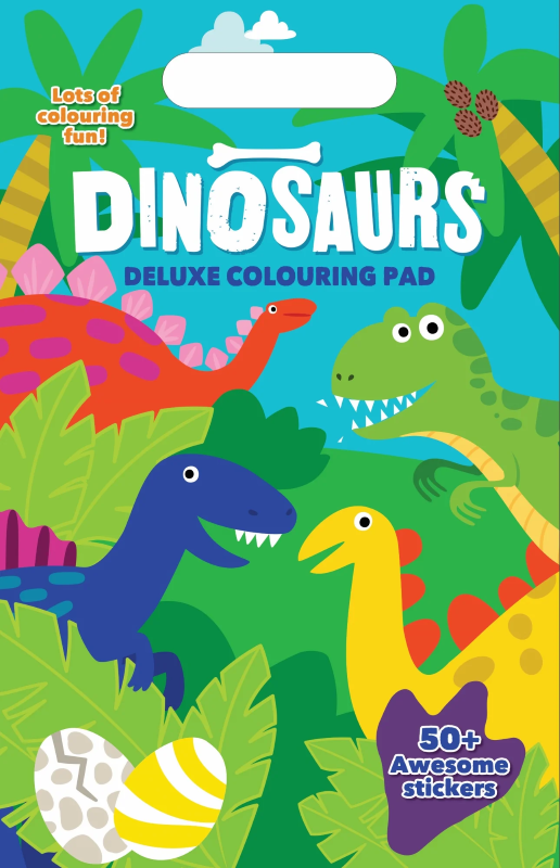 Sách Deluxe Colouring Pad - Dinosaur (A4)