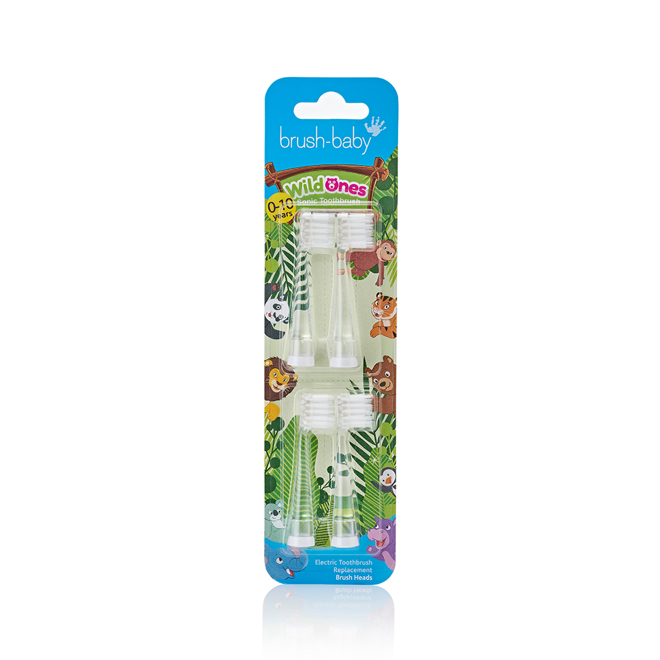 Brush-Baby Bộ 4 đầu bàn chải thay thế bàn chải điện sóng âm WildOnes