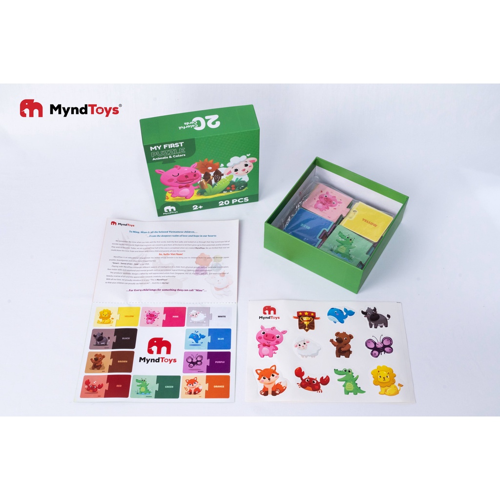 Đồ Chơi Xếp Hình MyndToys My First Puzzle - Animals and Colors (Chủ Đề Động Vật) Dành Cho Các Bé Trên 2 Tuổi