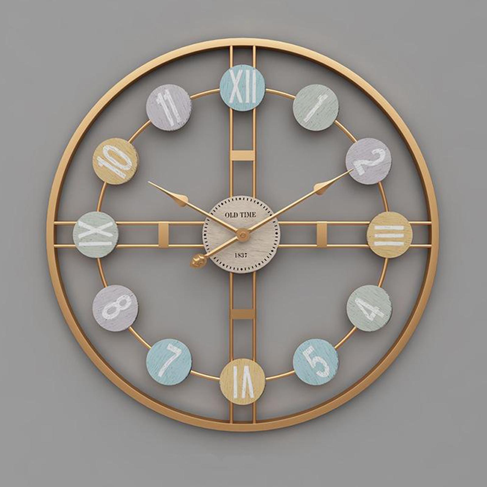 Metal Wall Clock Hanging Mute Clock Industrial Silent Wall Clock