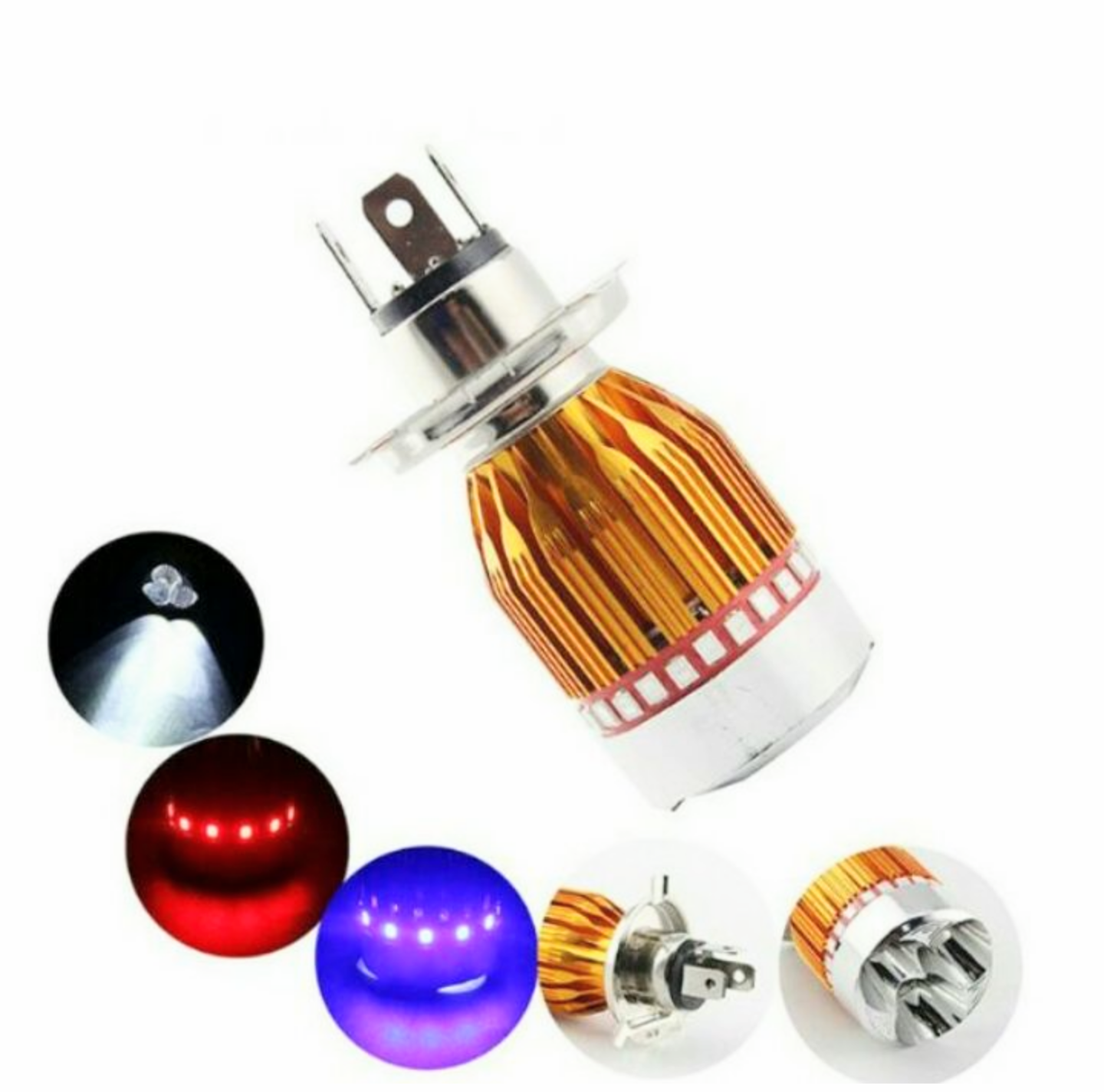 BÓNG ĐÈN PHA LED H4 NHẤP NHÁY VIỀN NHIỀU MÀU SẮC CỰC ĐẸP MẪU MỚI LOẠI SÁNG LẮP XE MÁY VÀ ÔTÔ XE ĐẠP ĐIỆN