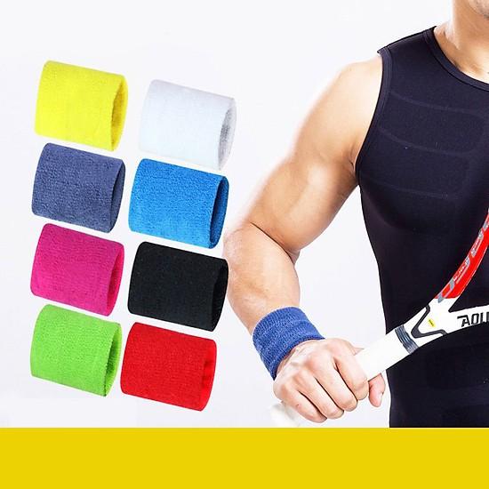 Băng đeo cổ tay cotton thể thao thấm mồ hôi tập Gym, Tennis (1 cái)