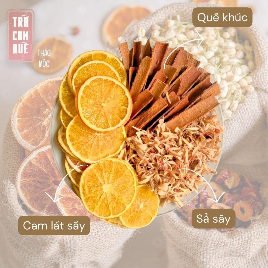 Trà Cam Sả Quế Bamboo - Bổ Phế, Giảm Ho, Ổn Định Đường Huyết, bổ sung Vitamin C, Giữ Ấm Cơ Thể
