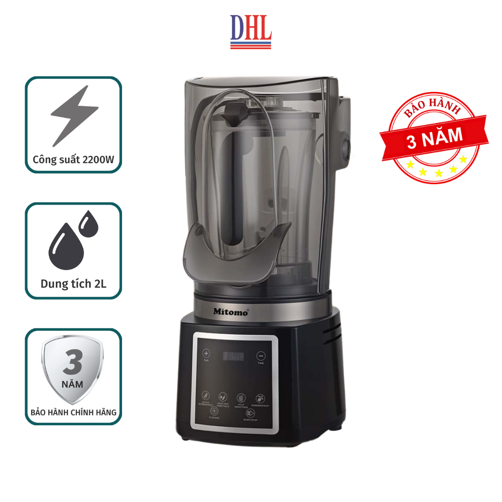 Máy xay sinh tố chuyên dụng cho quán kinh doanh, pha chế Mitomo KJ2200 chóng ồn hàng chính hãng