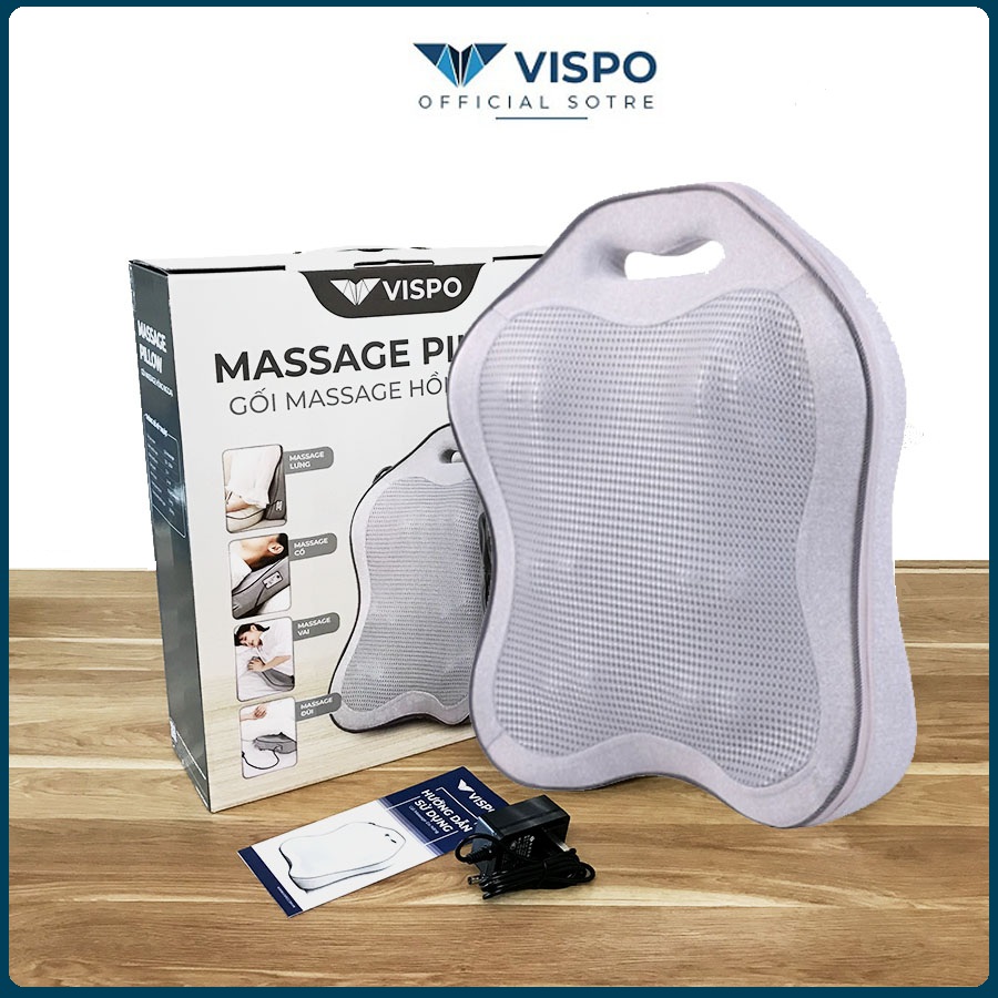 Gối Massage Toàn Thân Hồng Ngoại VISPO VP-G21D - Gối Mát Xa Cổ, Vai, Lưng Giảm Đau Mỏi Cơ Thể, Phù Hợp Sử Dụng Tại Nhà, Văn Phòng Hay Trên Ô tô