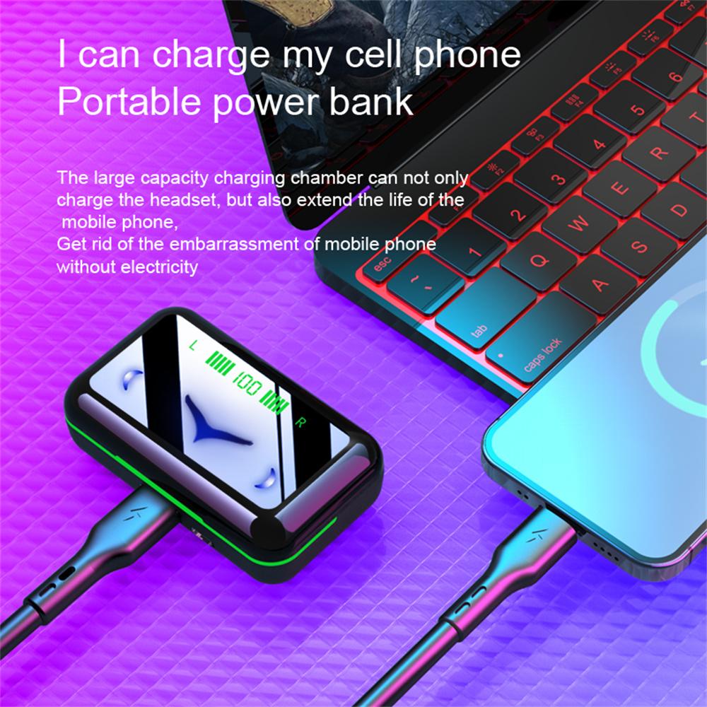 E10 Bluetooth V5.1 Tai Nghe Có Sạc USB Box Màn Hình 8D Âm Thanh TWS Tai Nghe Nhét Tai Không Dây Có Mic Dành Cho Điện Thoại Thông Minh