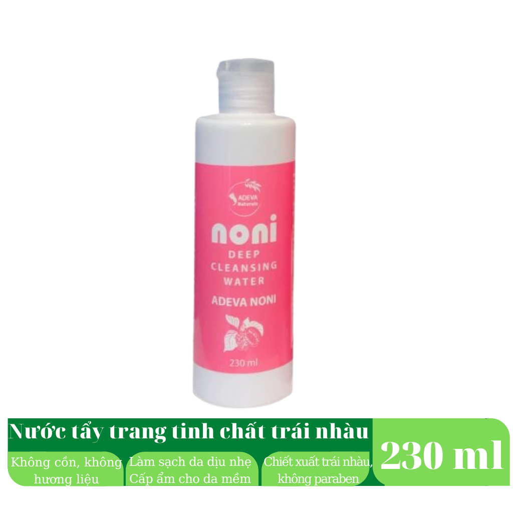 Nước tẩy trang Trái nhàu Noni - Deep Cleansing Water 230 ml - Tẩy lớp trang điểm, kem chống nắng, bụi bẩn và dầu thừa, Cấp ẩm dịu nhẹ cho làn da mềm mại