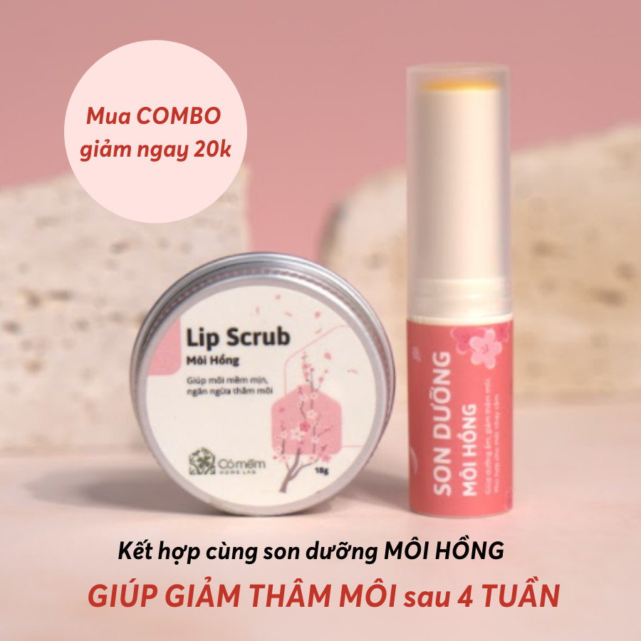 Tẩy da chết môi Lip Scrub Môi Hồng Giảm Thâm Dưỡng Ẩm Cho Môi Cỏ Mềm 18g