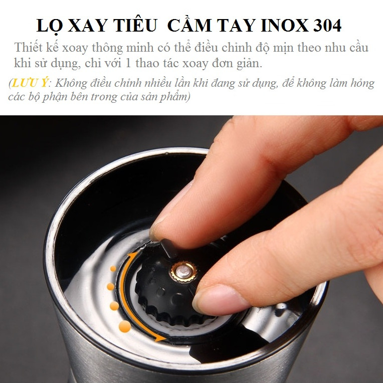 Lọ xay tiêu Inox 304 DandiHome cao cấp