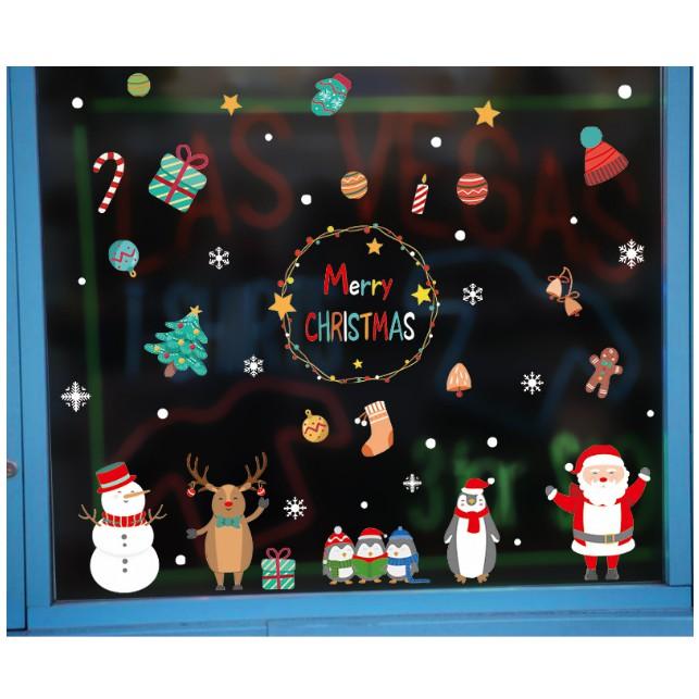 Decal trang trí Noel - Mọi nhân vật vẫy tay chào đón 1 mùa lễ Giang Sinh
