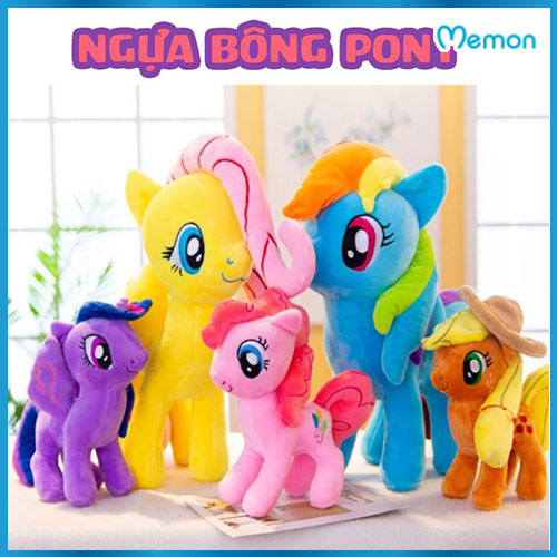 Gấu bông Ngựa Pony cao cấp - Hàng chính hãng Memon - Đồ chơi thú nhồi bông Ngựa Pony, Chất liệu Bông gòn PP 3D tinh khiết mềm mịn, đàn hồi đa chiều, bền đẹp, an toàn cho người sử dụng