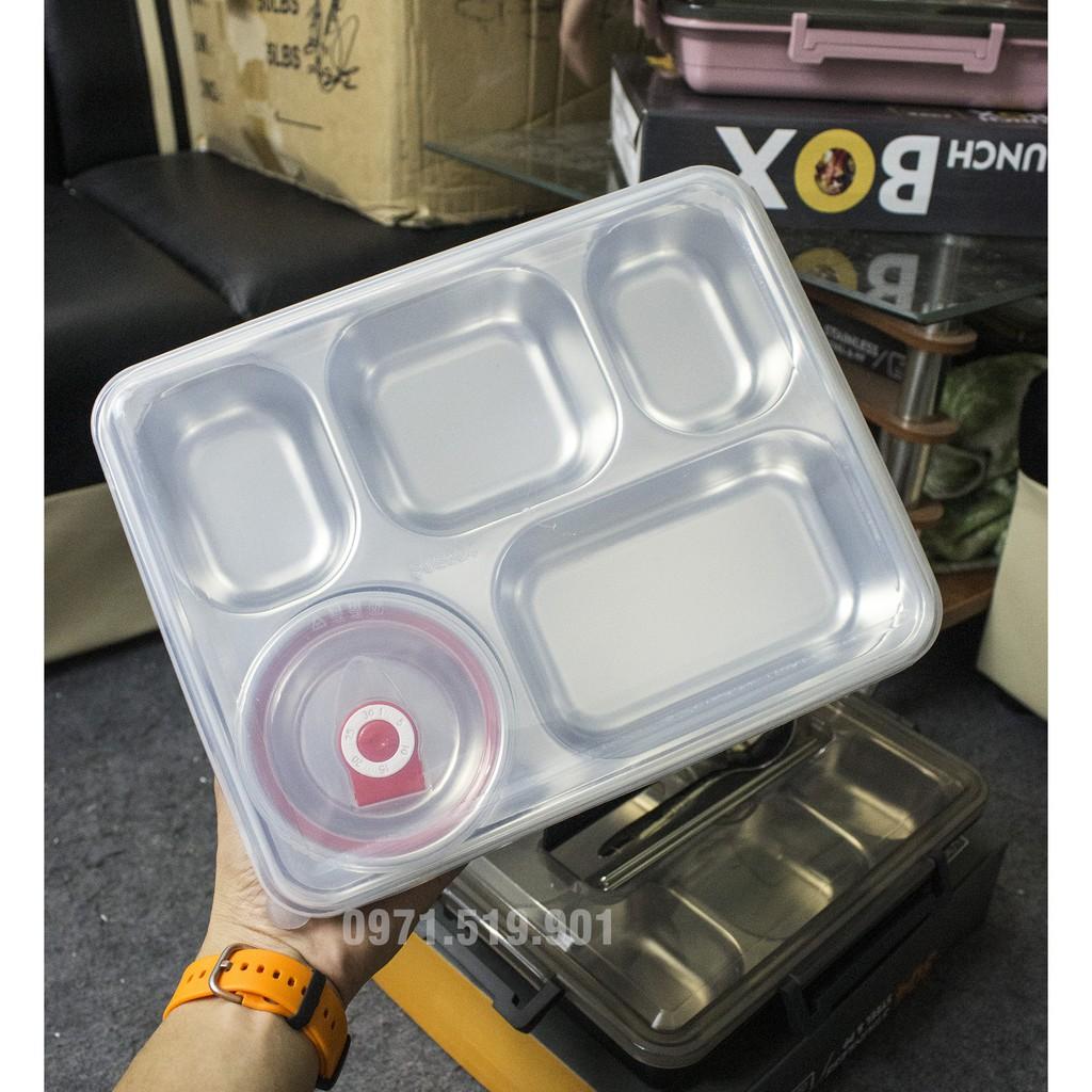 Khay cơm inox 5 ngăn sâu lòng hàn quốc giá rẻ