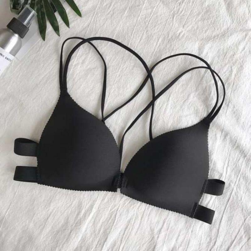 Áo Lót Nữ Cài Trước Dây Chéo Su Đúc Không Gọng Sexy Nâng Ngực-New