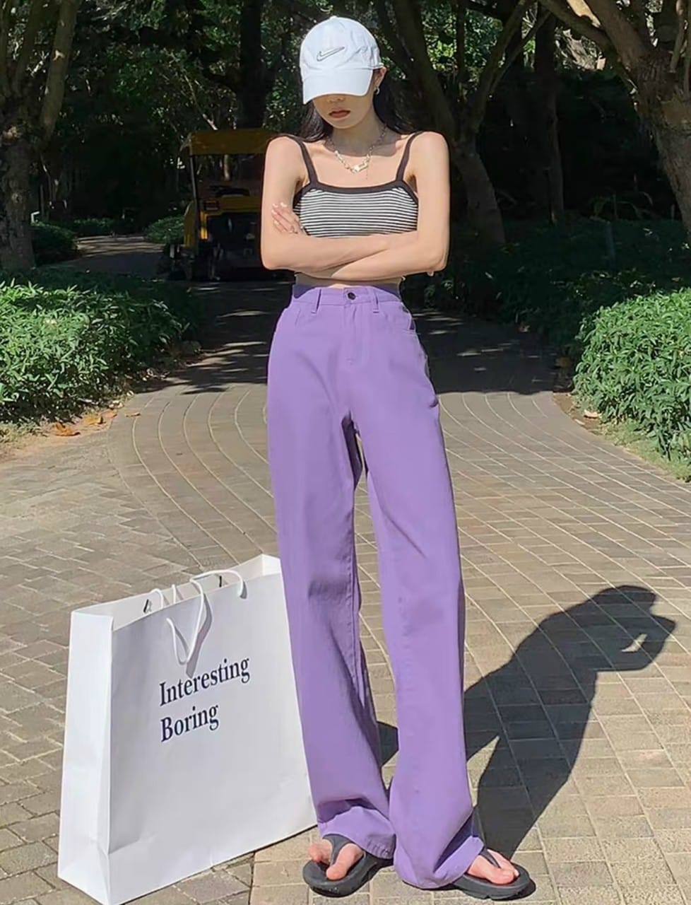 Baggy Kaki Suông Màu Tím