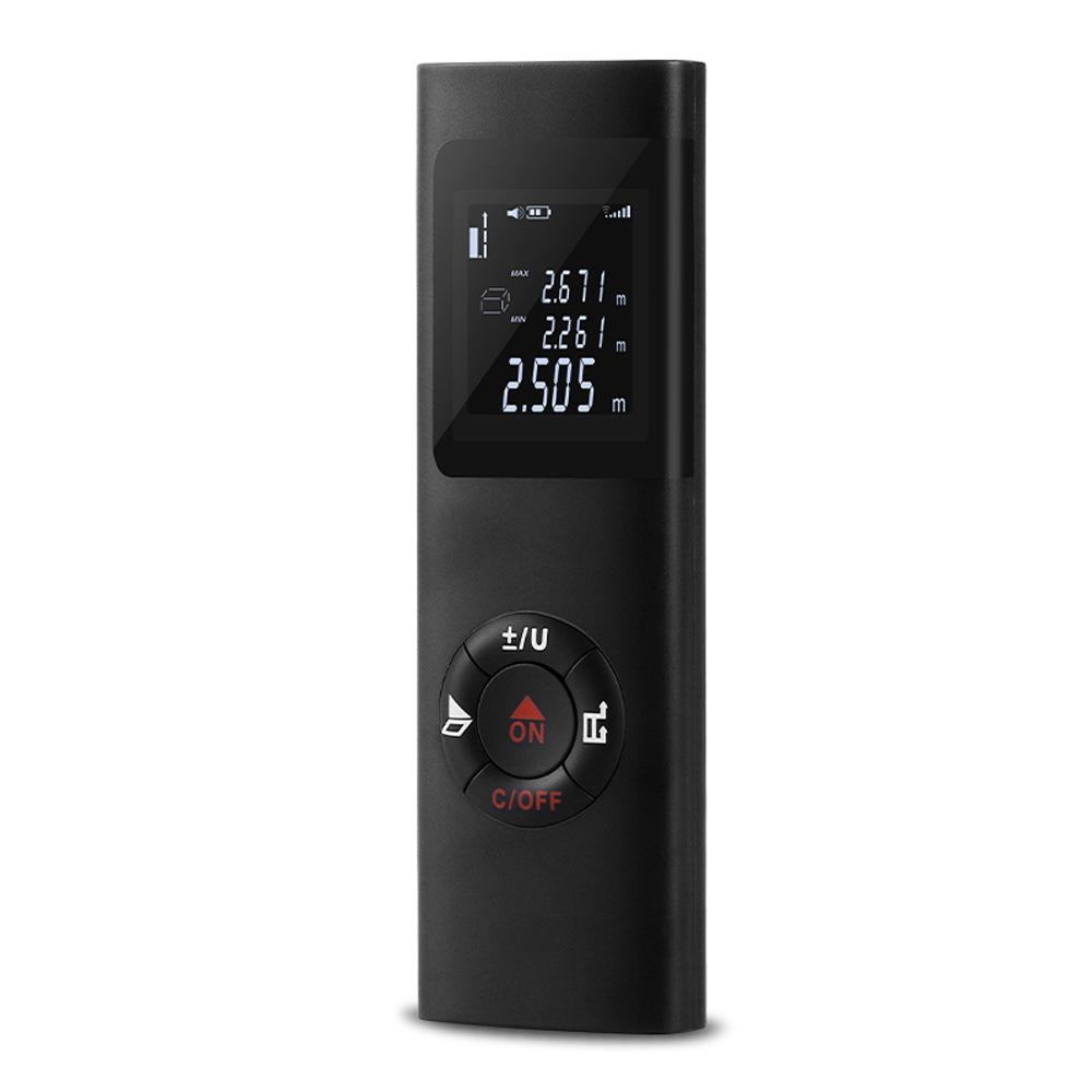 Ranger laser, thiết bị đo khoảng cách kỹ thuật số laser sạc 30m USB, dao khoảng cách di động với đèn nền LCD, phạm vi đo 0,05-30m, đo độ chính xác ± 2 mm