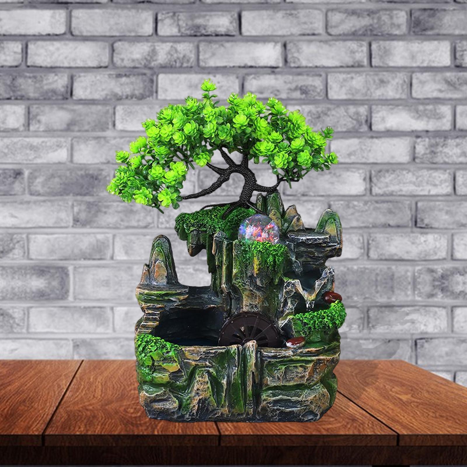 Electric Tabletop Water Fountain Rolling Ball Water Sound with Lights Decor