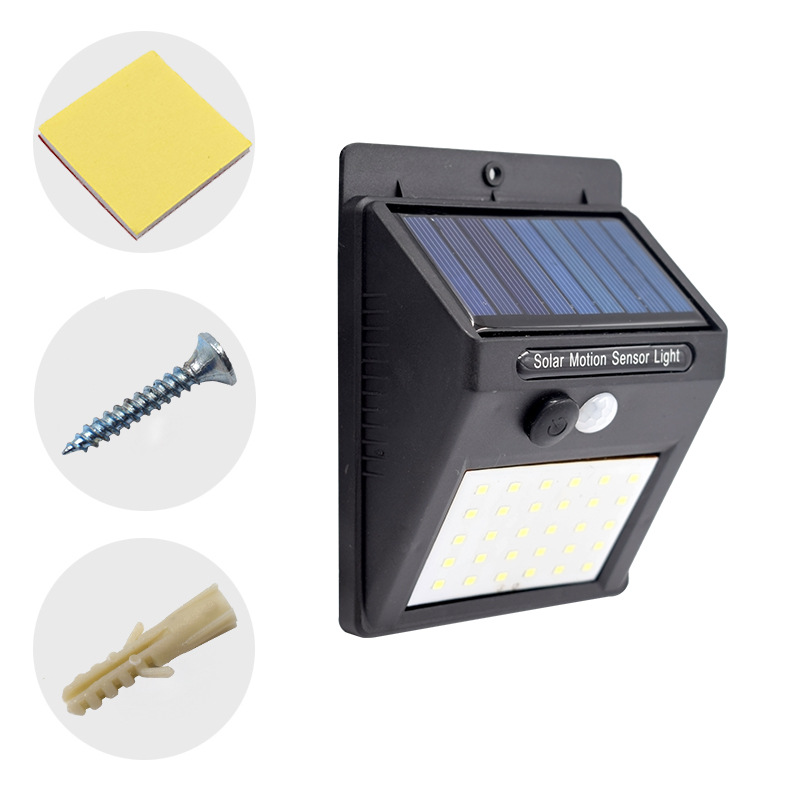 Đèn Cảm Ứng Ốp Tường Tích Điện Năng Lượng Mặt Trời 20led Siêu Sáng Lắp Đặt Dễ Dàng Không Cần Khoan Tường