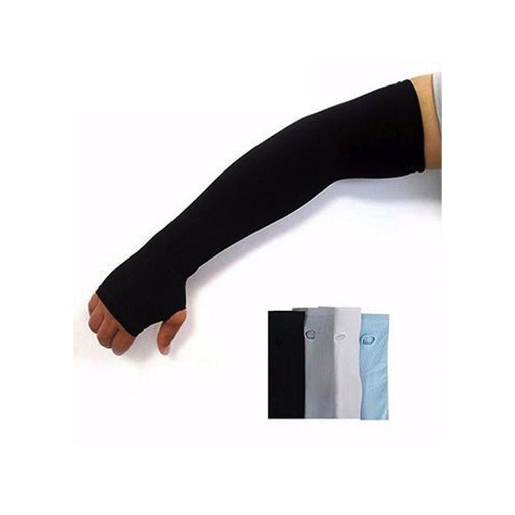 Găng Tay Chống Nắng Xỏ Ngón Thun Lạnh Mát - Xám