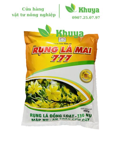 Phân bón hữu cơ Rụng Lá Mai 777 450g  Tạo Nụ - Mập Nụ - An Toàn Cho Cây